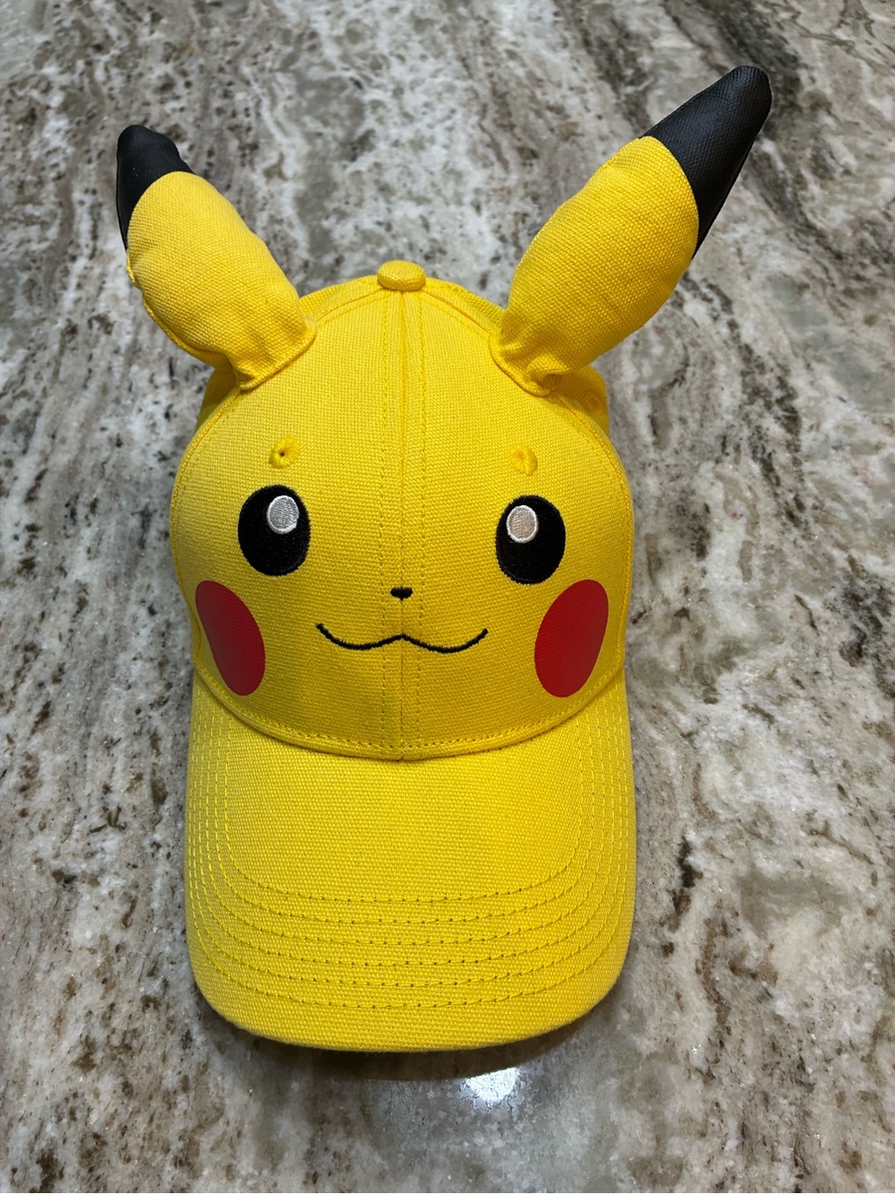 Nintendo Yellow Pikachu Character Cap with Black Ear Tips and Red Cheeks